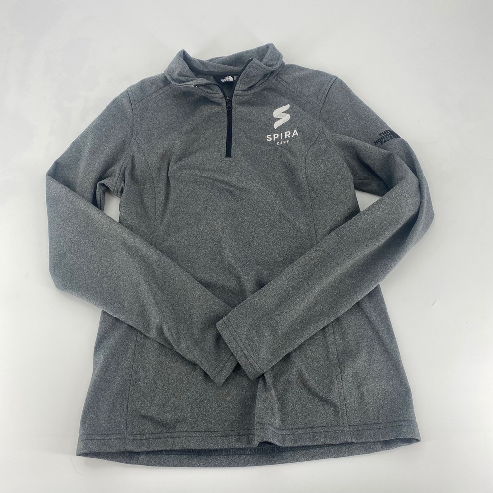 The North Face Womens Grey Spira Care Quarter Zip Fleece Pullover Size Small